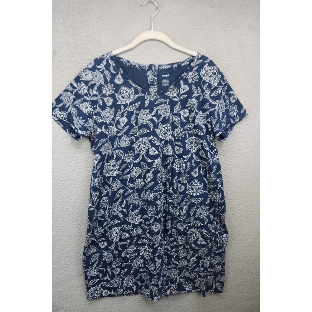 Pure Jill Button Back T Shirt Dress-Size Medium-Pockets-Whimsigoth